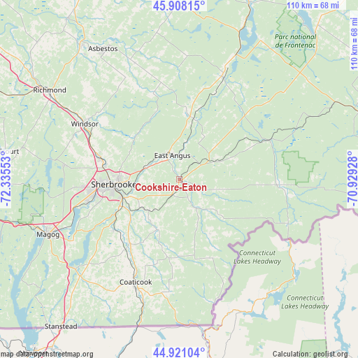 Cookshire-Eaton on map