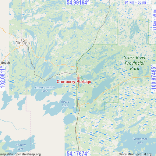 Cranberry Portage on map