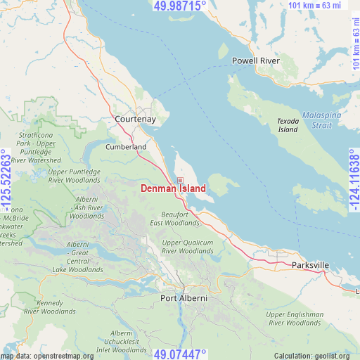 Denman Island on map