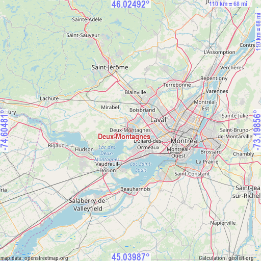 Deux-Montagnes on map