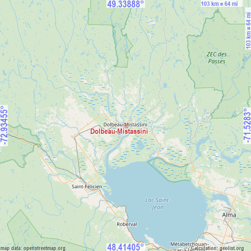 Dolbeau-Mistassini on map