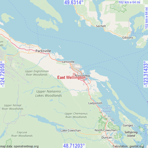 East Wellington on map