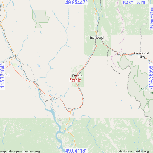 Fernie on map