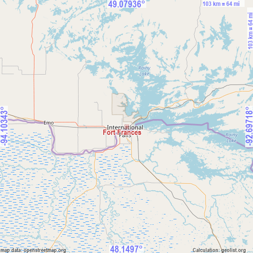Fort Frances on map