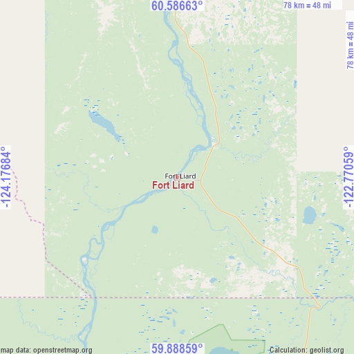 Fort Liard on map