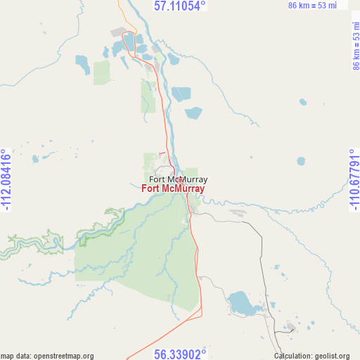 Fort McMurray on map