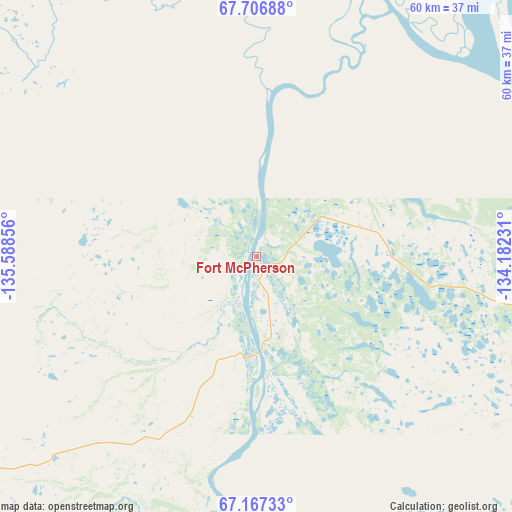 Fort McPherson on map