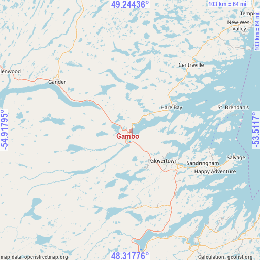 Gambo on map