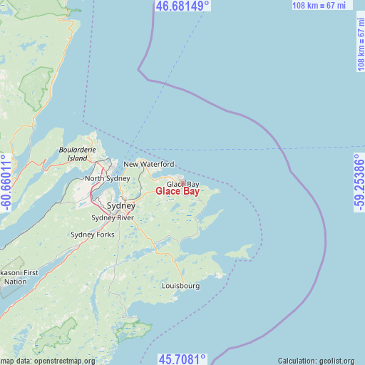 Glace Bay on map