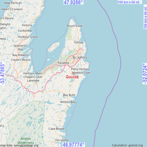 Goulds on map
