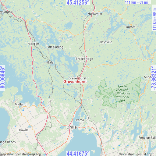 Gravenhurst on map