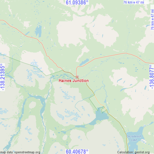 Haines Junction on map