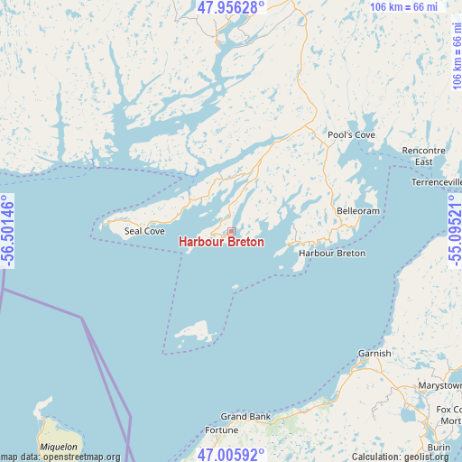 Harbour Breton on map