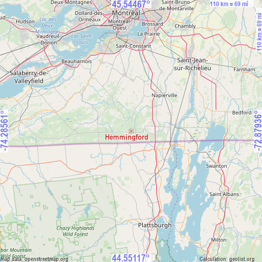 Hemmingford on map