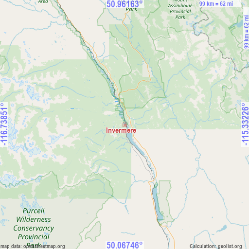 Invermere on map