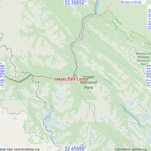 Jasper Park Lodge on map