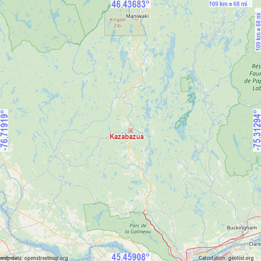 Kazabazua on map