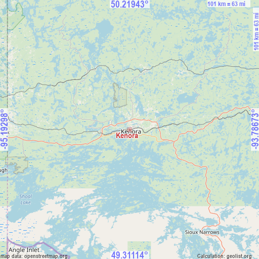 Kenora on map