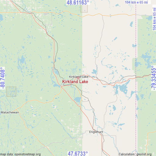 Kirkland Lake on map