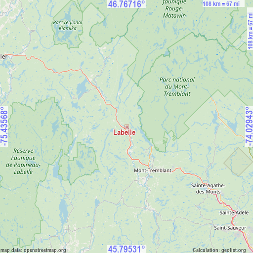 Labelle on map