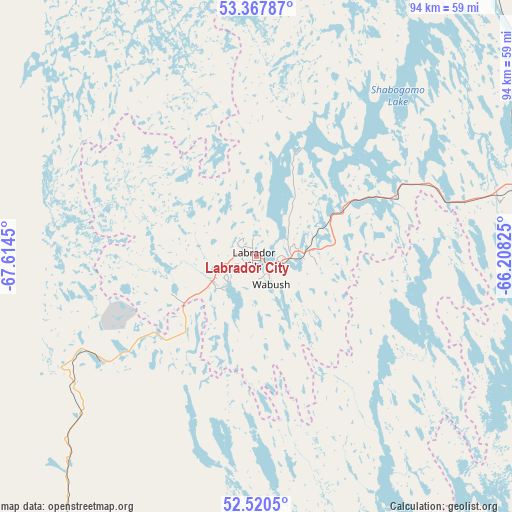 Labrador City on map