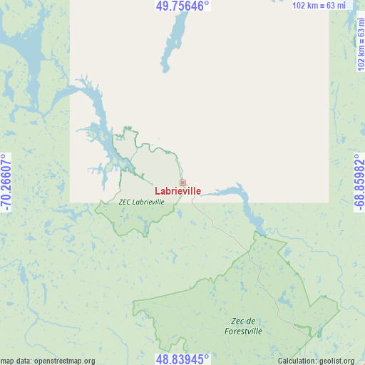 Labrieville on map
