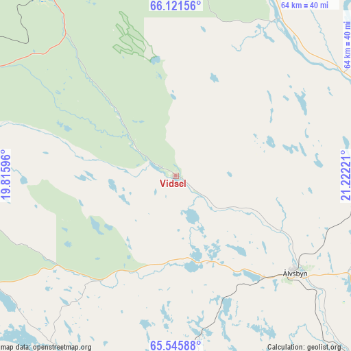 Vidsel on map