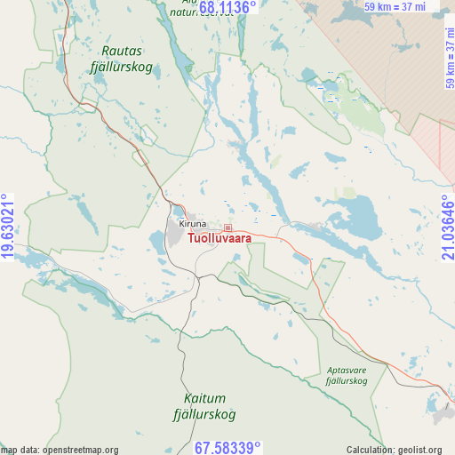 Tuolluvaara on map