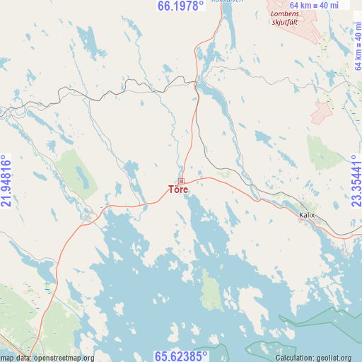 Töre on map