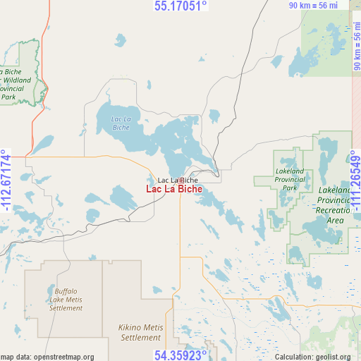 Lac La Biche on map