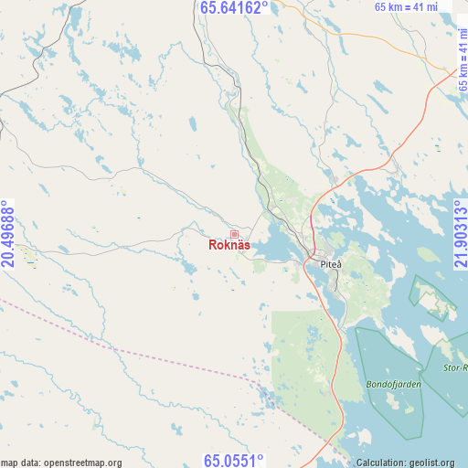 Roknäs on map