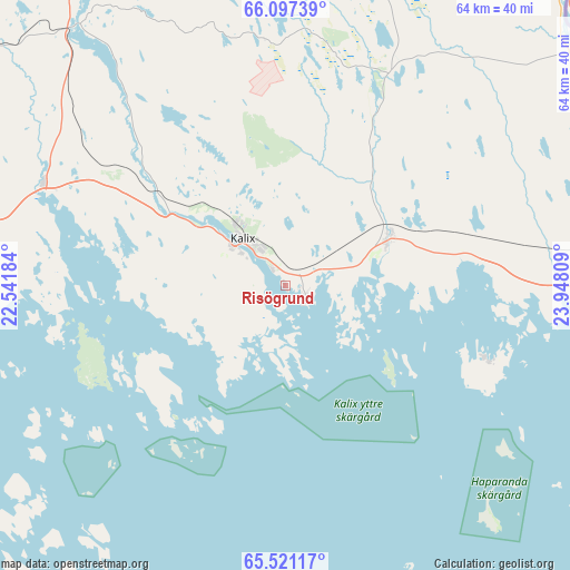 Risögrund on map