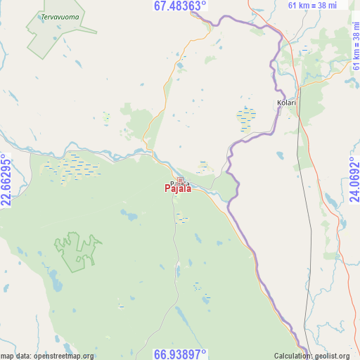 Pajala on map