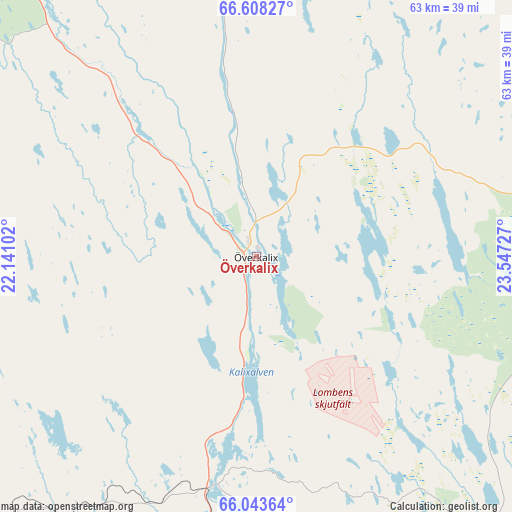Överkalix on map