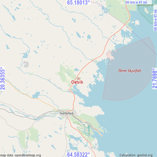 Ostvik on map