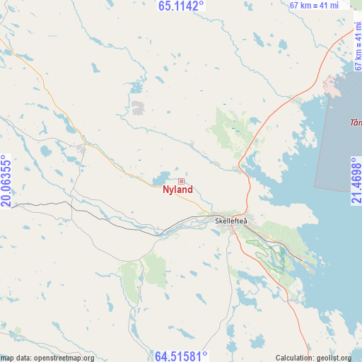 Nyland on map