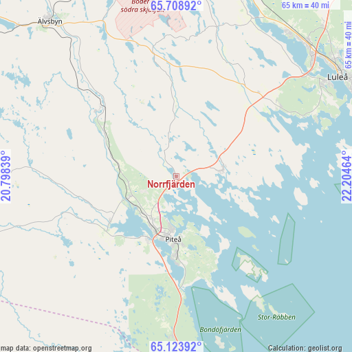 Norrfjärden on map