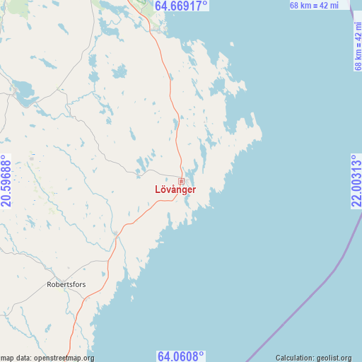 Lövånger on map