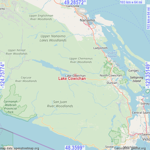 Lake Cowichan on map