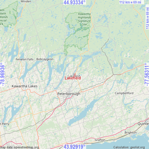 Lakefield on map