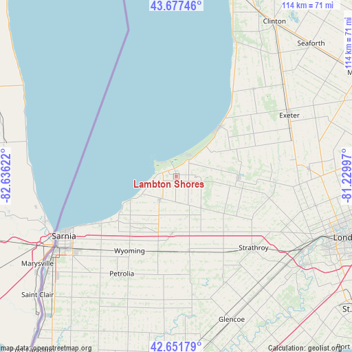 Lambton Shores on map