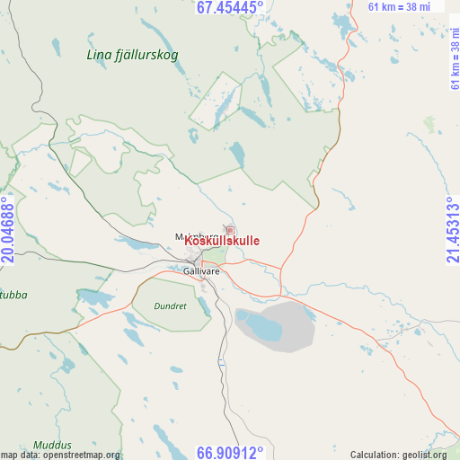 Koskullskulle on map