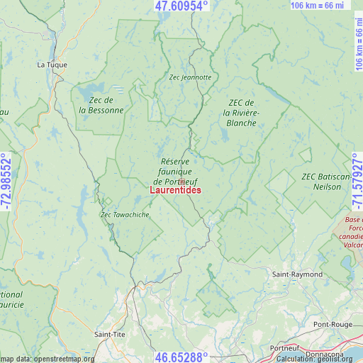 Laurentides on map
