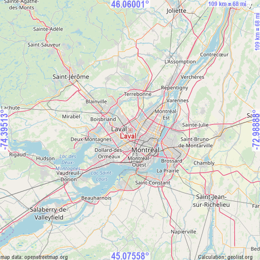 Laval on map