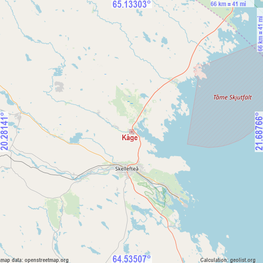 Kåge on map