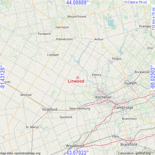 Linwood on map