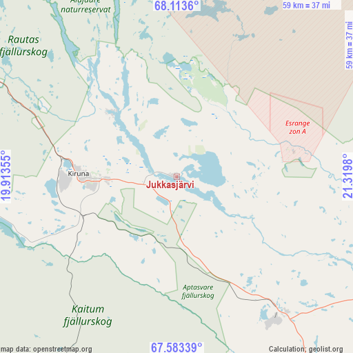Jukkasjärvi on map