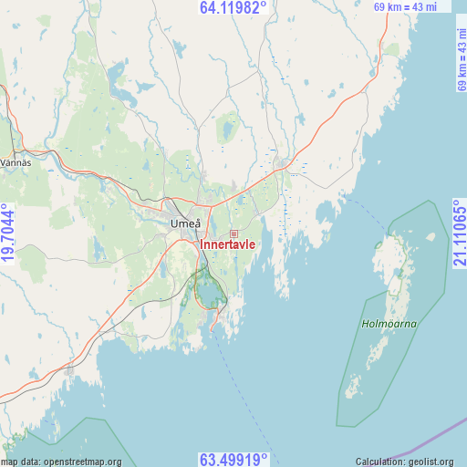 Innertavle on map