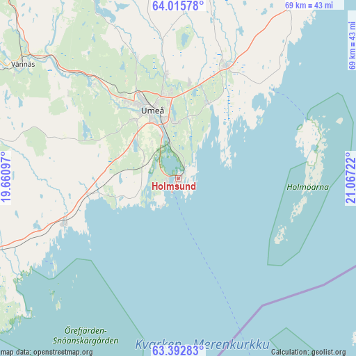 Holmsund on map