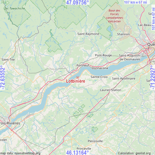 Lotbinière on map